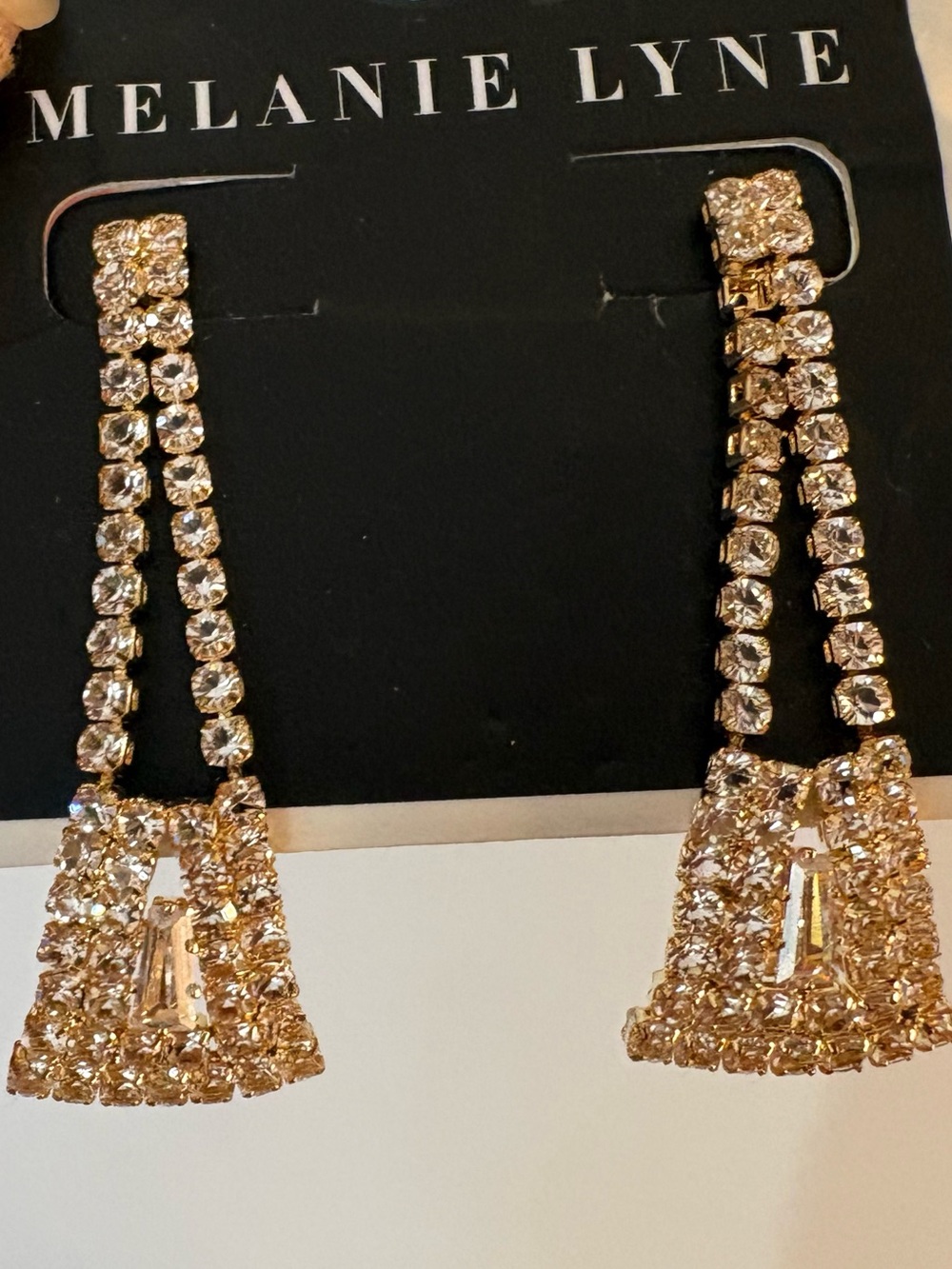 Melanie Lyne | Gold Crystal Drop Earrings